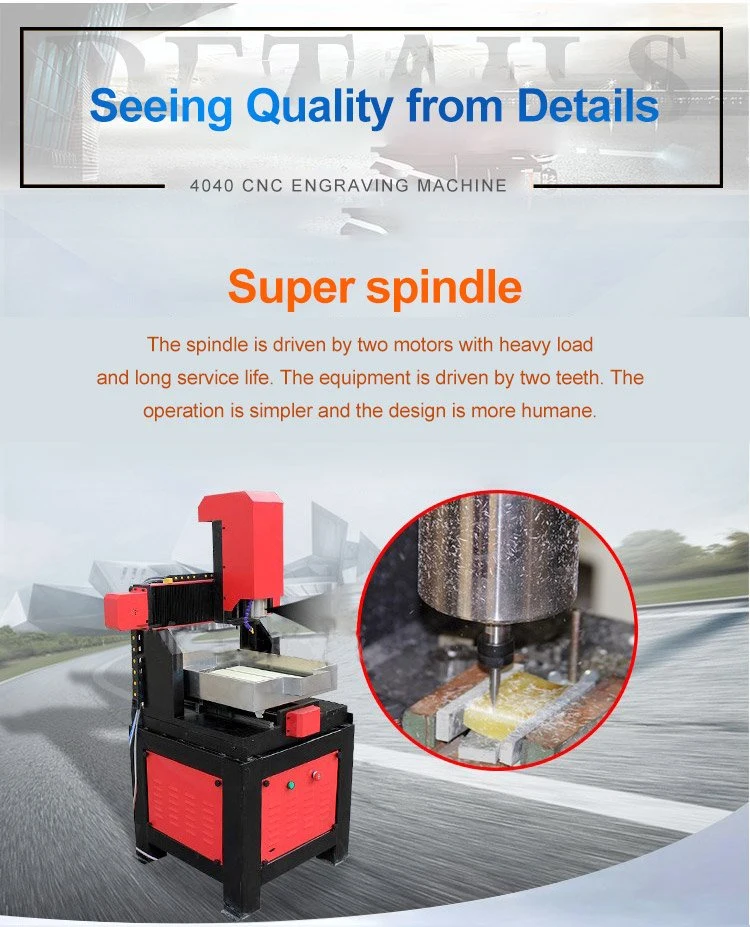 Mini Metal CNC Router 6060 for Metal Alumnium Brass Jade Stone 2.2kw