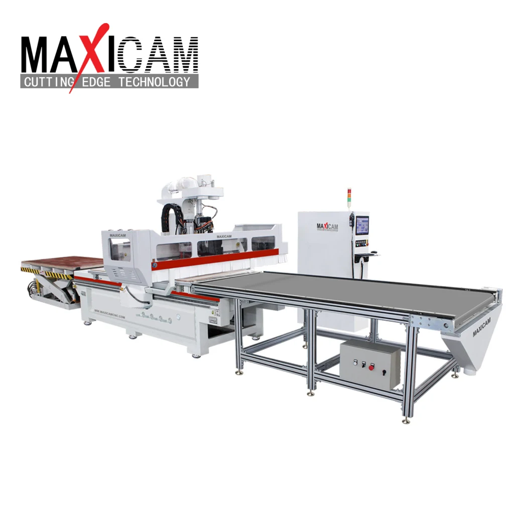 Maxicam 1325 1530 2030 Atc Nesting CNC Wood Router Machine 3 Axis Atc Auto Loading and Unloading Woodworking Machinery for Panel Furniture