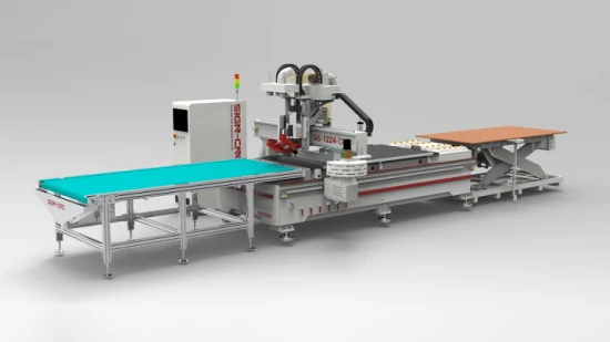 Máquina de enrutador CNC de anidamiento de carga y descarga automática Atc para la producción de muebles de madera