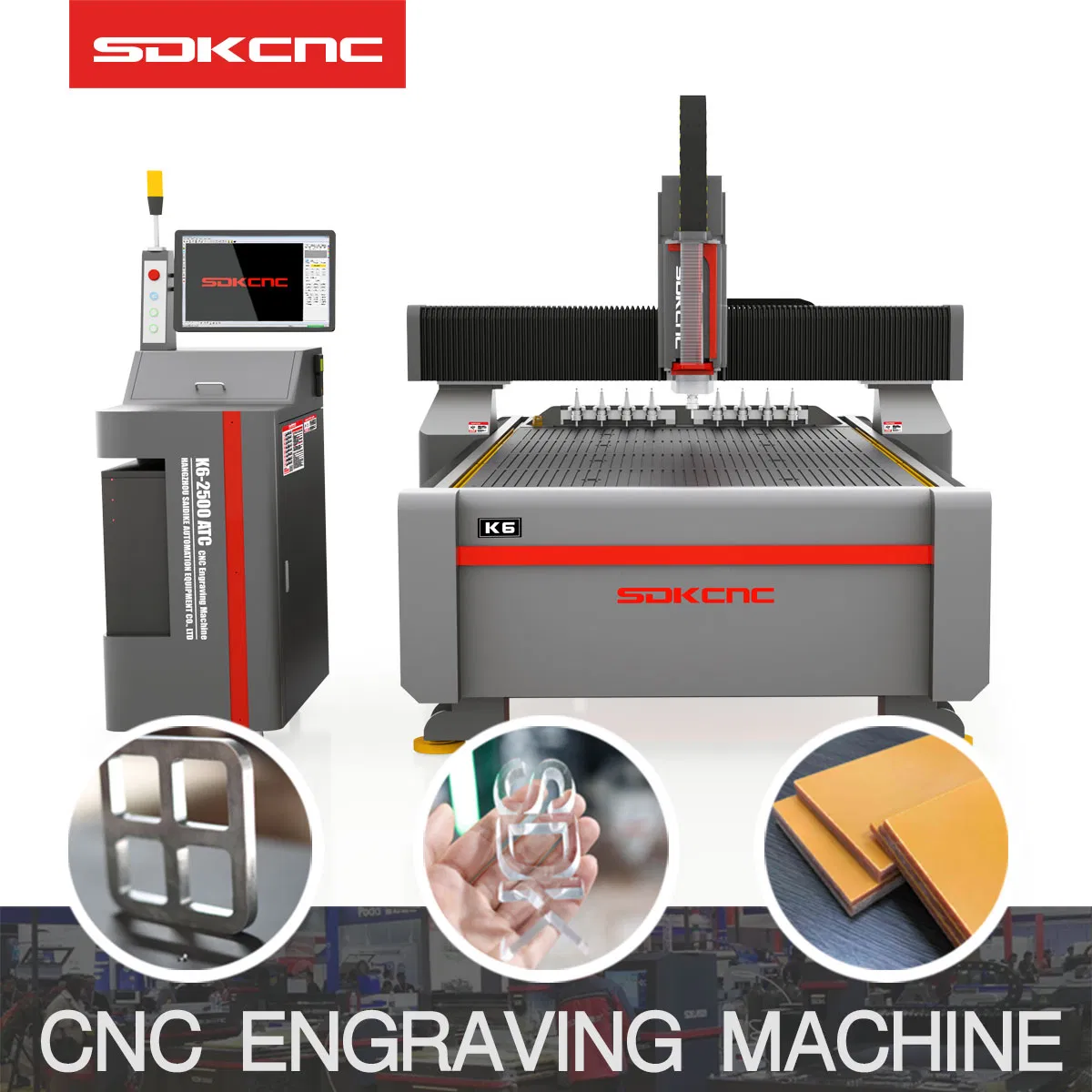 Máquina cortadora de enrutador CNC 1325 de cambio automático de herramientas de 4 ejes